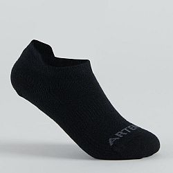 ARTENGO Detské nízke ponožky na tenis RS 160 3 páry sivé a čierne 35-38