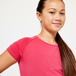 DECATHLON Dievčenské priedušné tričko S500 ružové 5-6 r (113-122 cm)