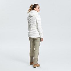 FORCLAZ Dámska páperová bunda MT500 na horskú turistiku s kapucňou do -10 °C biela S