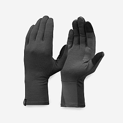 FORCLAZ Spodné rukavice MT500 z vlny merino na treking v horách sivé šedá XS-S