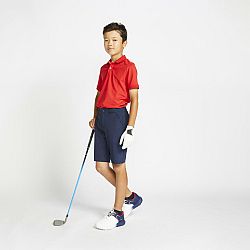 INESIS Detská golfová polokošeľa do mierneho počasia červená červená 12-13 r (151-160 cm)