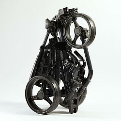 INESIS Skladný 3-kolesový golfový vozík čierny