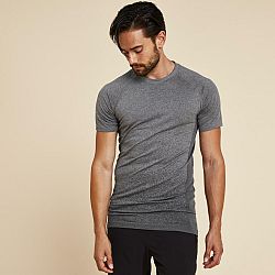 KIMJALY Pánske tričko na jogu bez švov s krátkym rukávom svetlosivé modrá XL