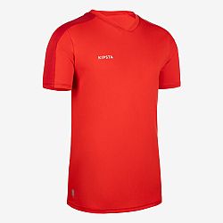 KIPSTA Detský futbalový dres Essentiel s krátkym rukávom červený červená 4-5 r (103-112 cm)