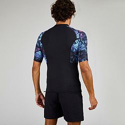 OLAIAN Pánske tričko 500 Vortex s UV ochranou krátky rukáv na surfovanie čierna XL