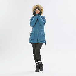 QUECHUA Dámska nepremokavá zimná bunda - parka SH900 na turistiku do -20 °C tyrkysová 2XL