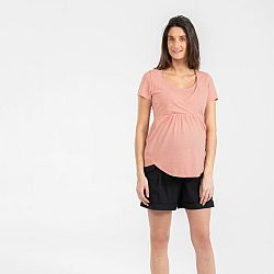 QUECHUA Dámske tehotenské tričko na turistiku ružová XL