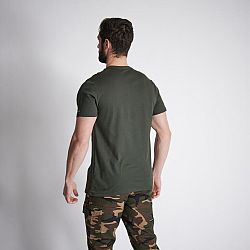 SOLOGNAC Bavlnené tričko - 100 s krátkym rukávom a motívom diviaka zelené hnedá XL