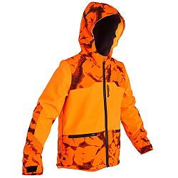 SOLOGNAC Detská poľovnícka softshellová bunda 500 reflexná oranžová 12-13 r (151-160 cm)