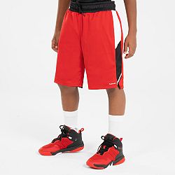 TARMAK Detské obojstranné basketbalové šortky SH500R čierno-červené čierna 5-6 r (113-122 cm)