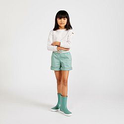 TRIBORD Dievčenské šortky Sailing 100 na jachting zelené khaki 14 rokov