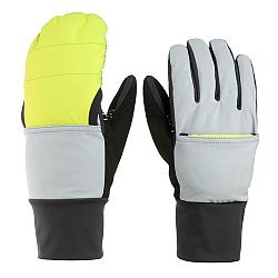 WEDZE Skialpinistické nepremokavé rukavice/palčiaky 2v1 sivo-žlté šedá XL